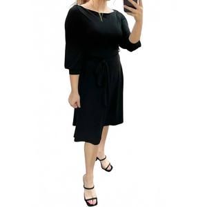 NEW JANETTE FASHION alice midi dress in black